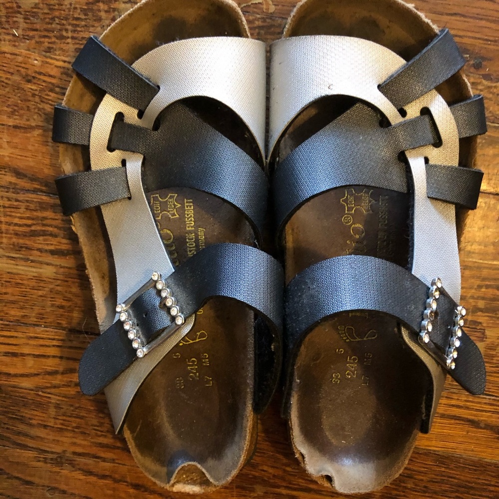 Black and silver Pisa Papillio Birkenstock Sandal